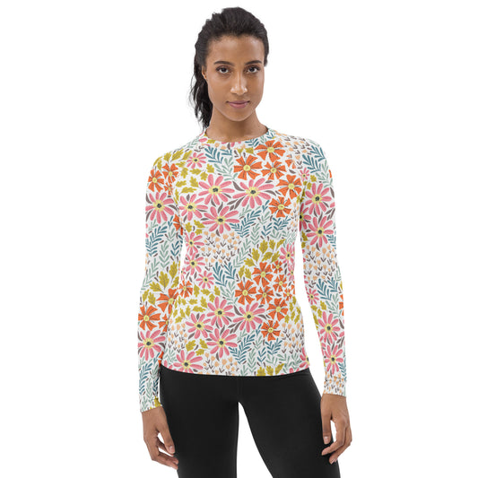 Multicolor Flowers - Women's Rash Guard