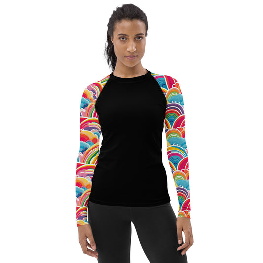 Rainbow Sleeves and Black Body - Women's Rash Guard