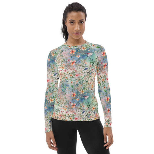 Watercolor Flowers - Light - Women's Rash Guard