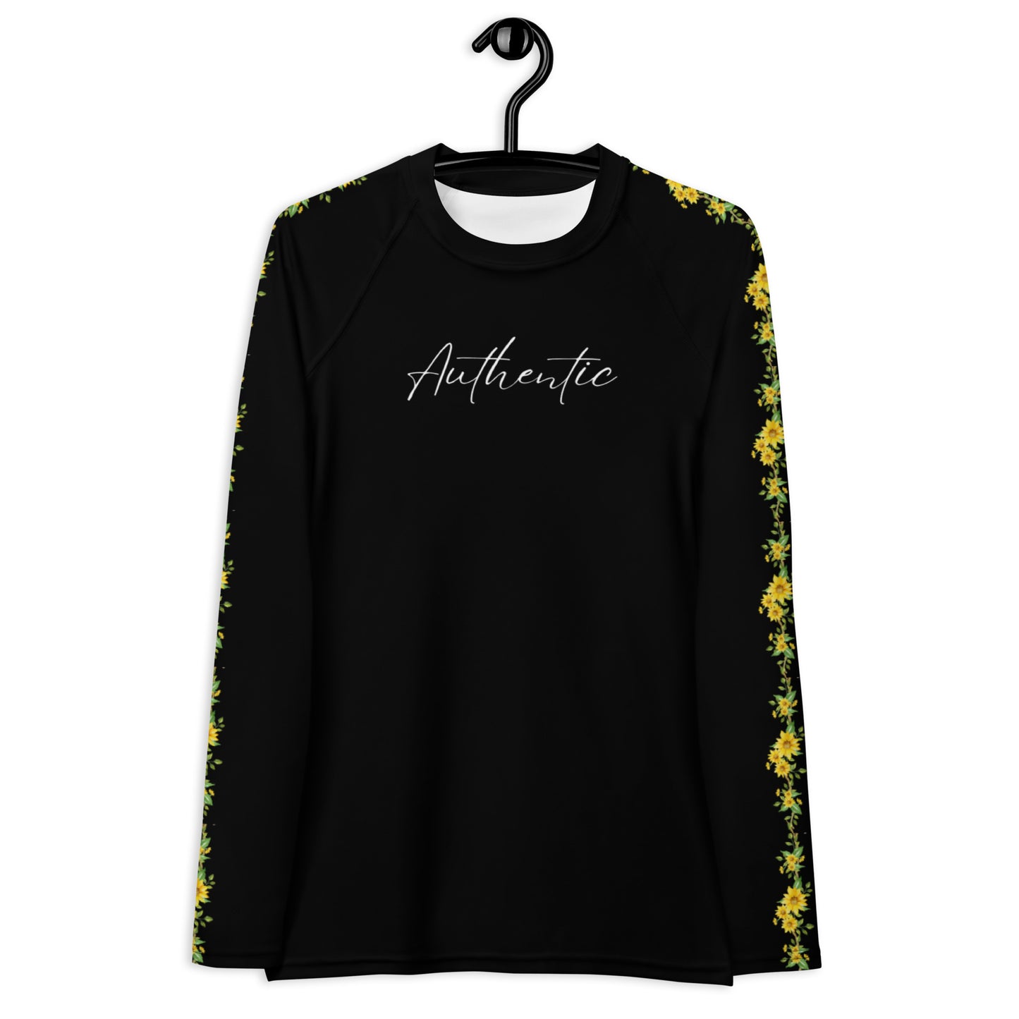 Sunflower Vines - Authentic - Black - Women's Rash Guard