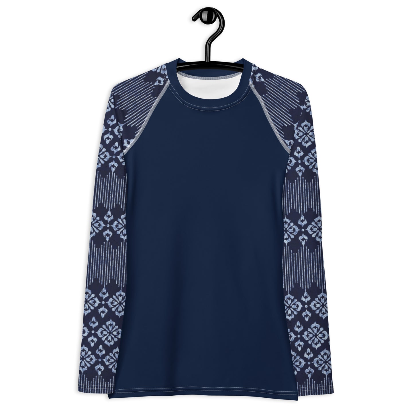 Indigo Batik Sleeves with Navy Body - Women's Rash Guard
