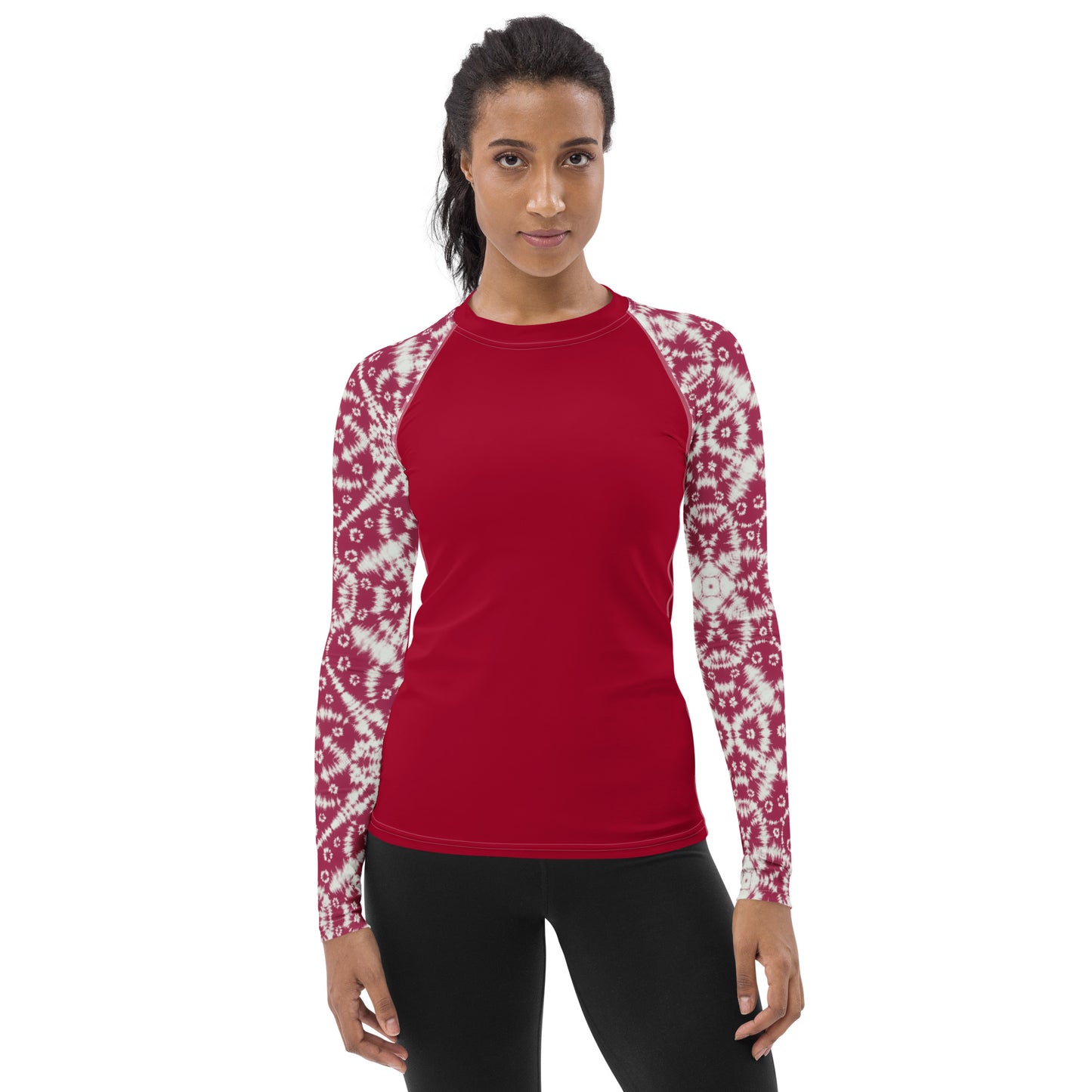 Batik - Red Sleeves and Red Body - Women's Rash Guard