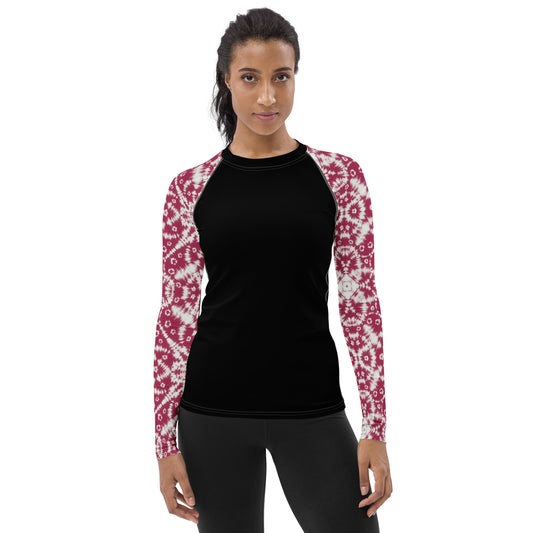 Batik - Red Sleeves and Black Body - Women's Rash Guard