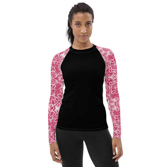 Batik - Pink Sleeves and Black Body - Women's Rash Guard