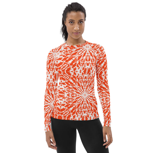 Batik - Orange - Women's Rash Guard