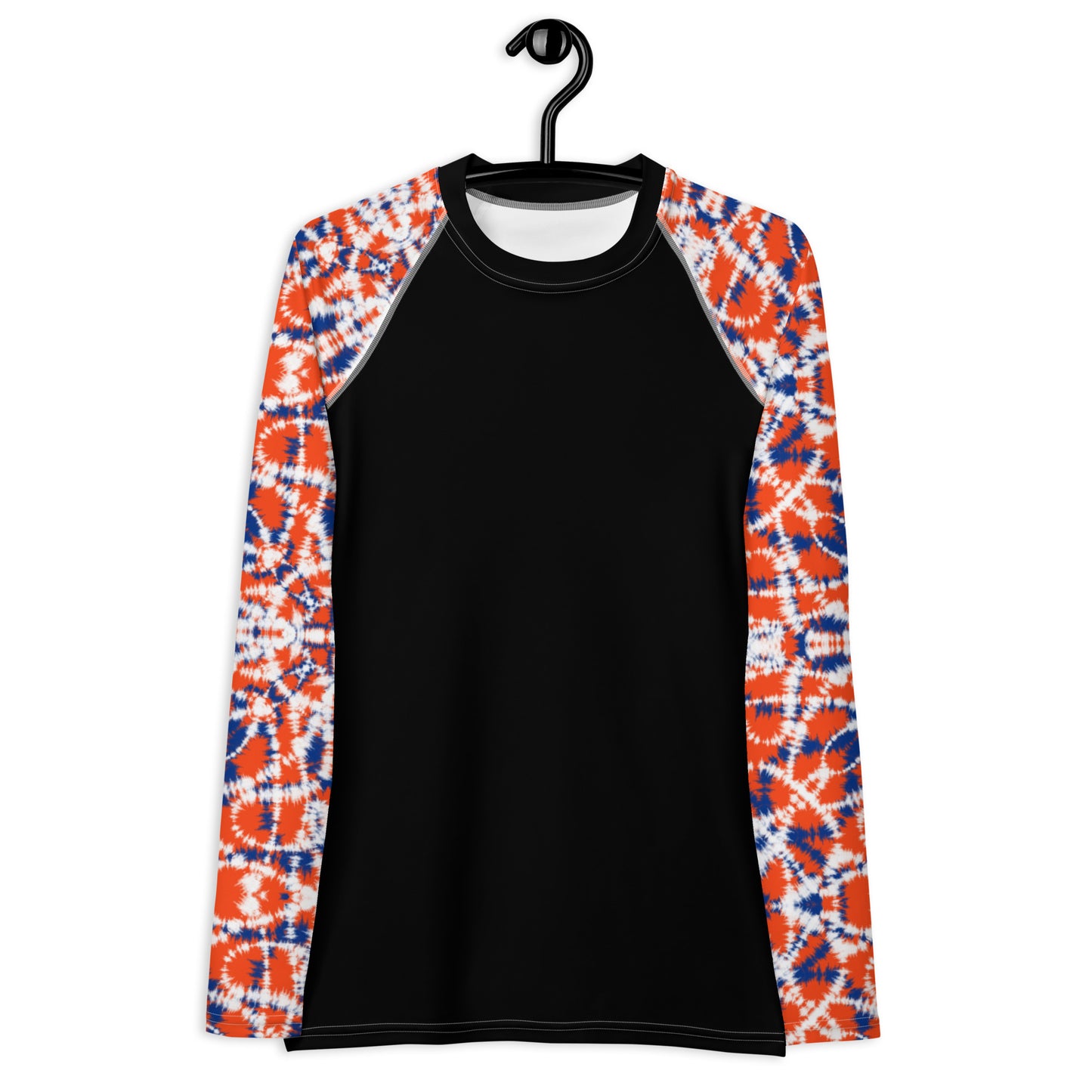 Batik - Orange and Blue Sleeves and Black Body - Women's Rash Guard