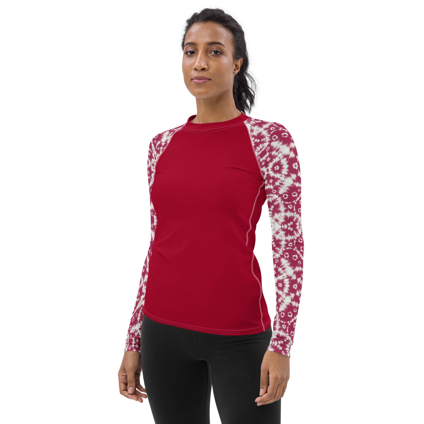 Batik - Red Sleeves and Red Body - Women's Rash Guard