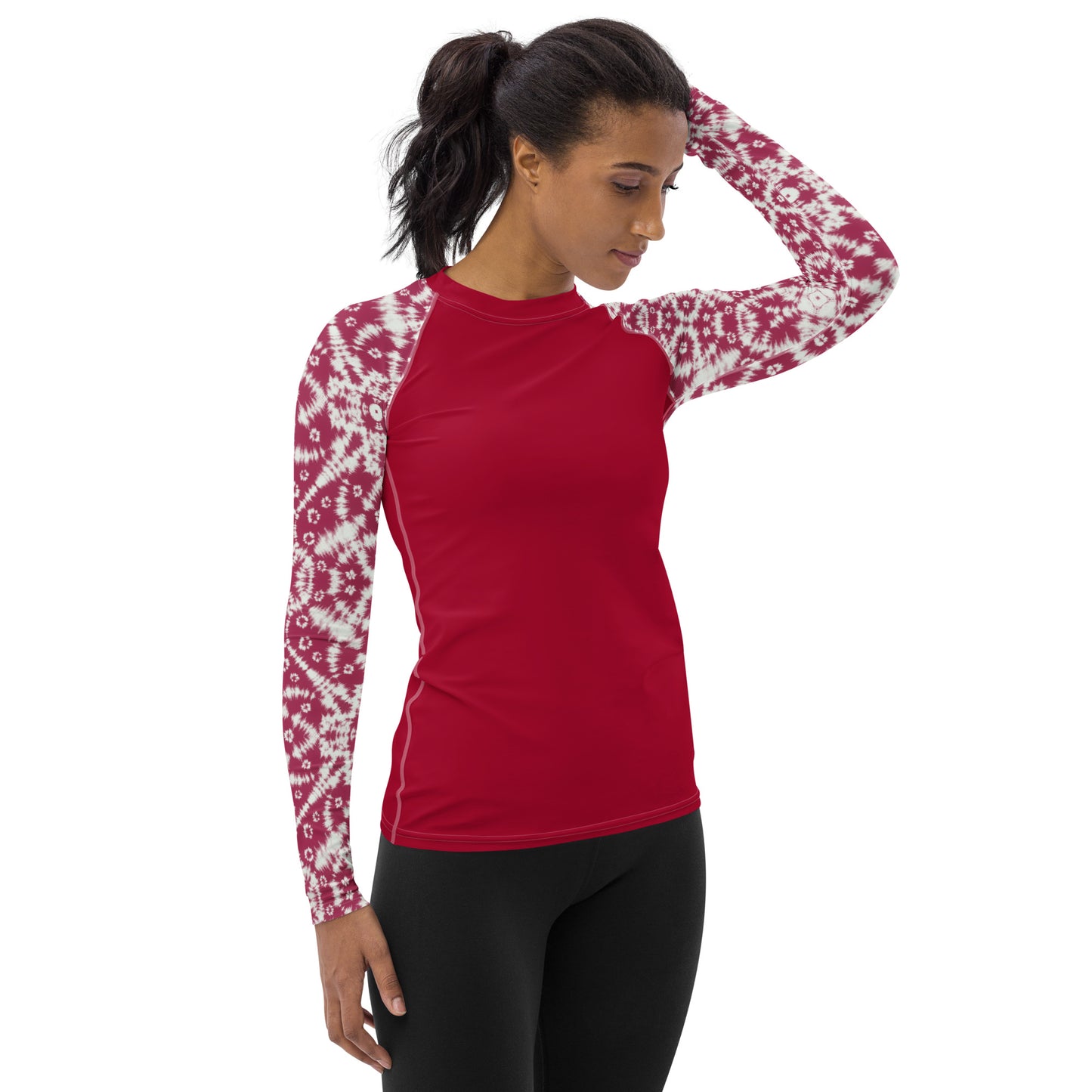 Batik - Red Sleeves and Red Body - Women's Rash Guard