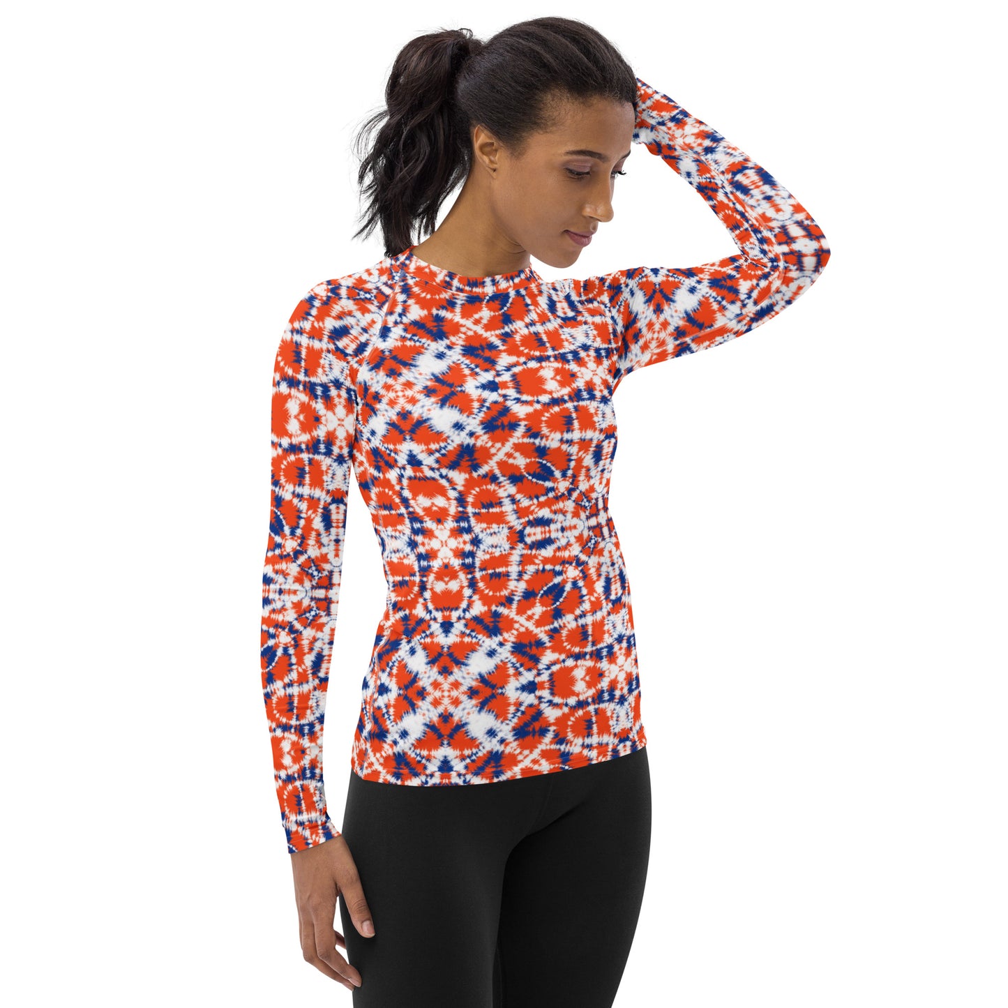 Batik - Orange and Blue - Women's Rash Guard