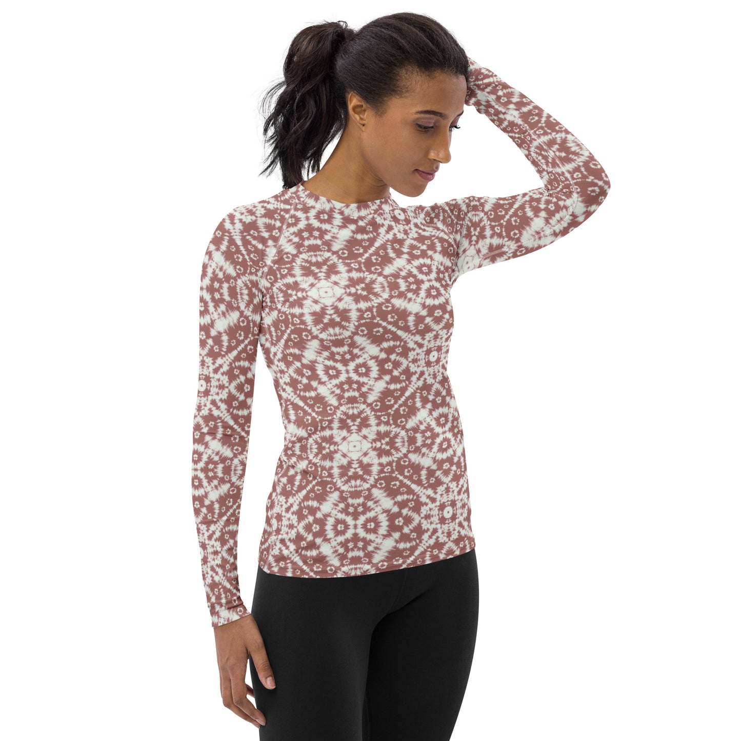 Neutral Boho Batik - Women's Rash Guard