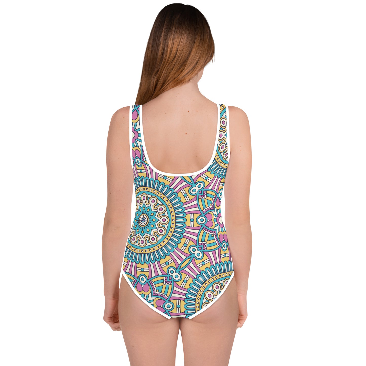 Pink and Blue Mandala - Youth Swimsuit