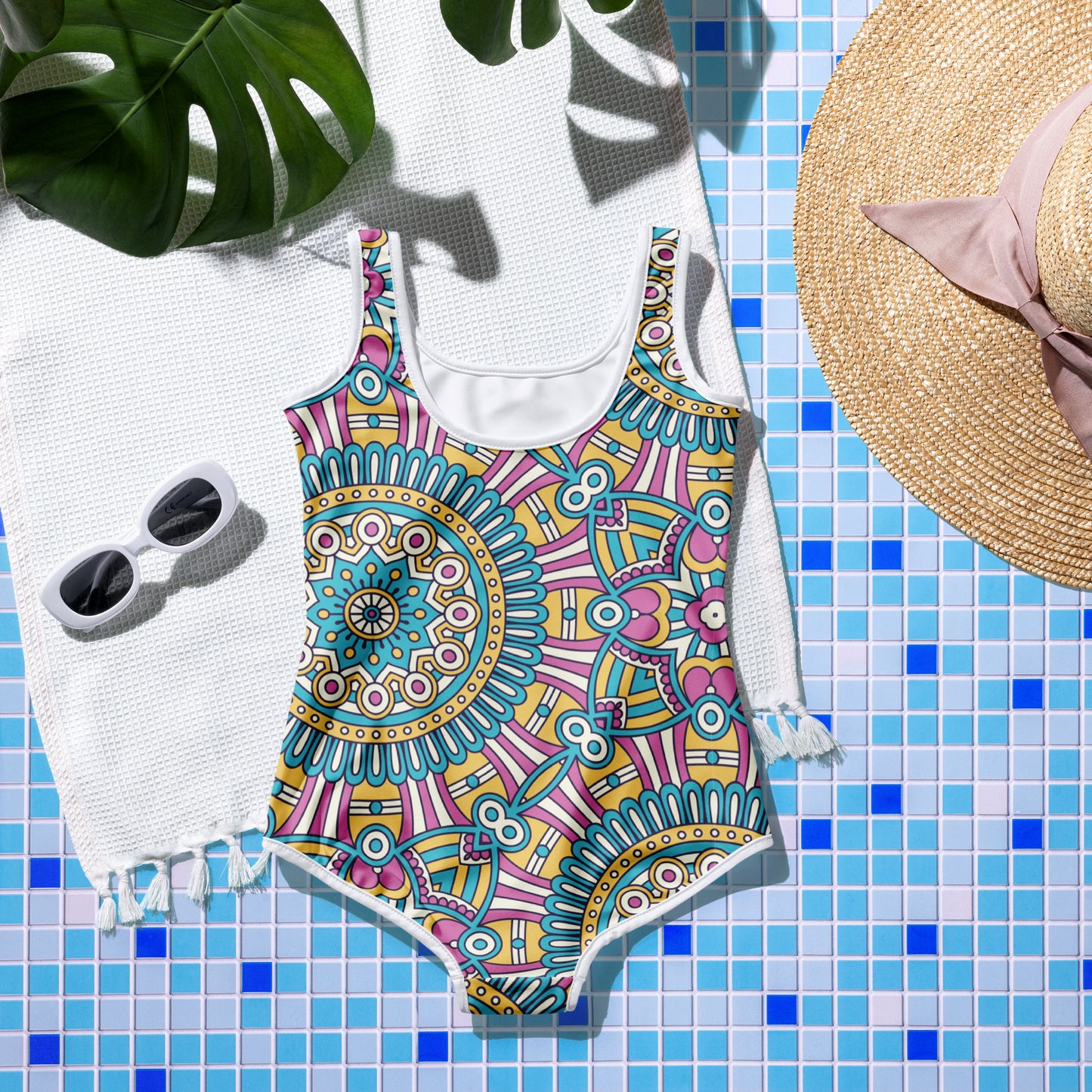 Pink and Blue Mandala - Youth Swimsuit