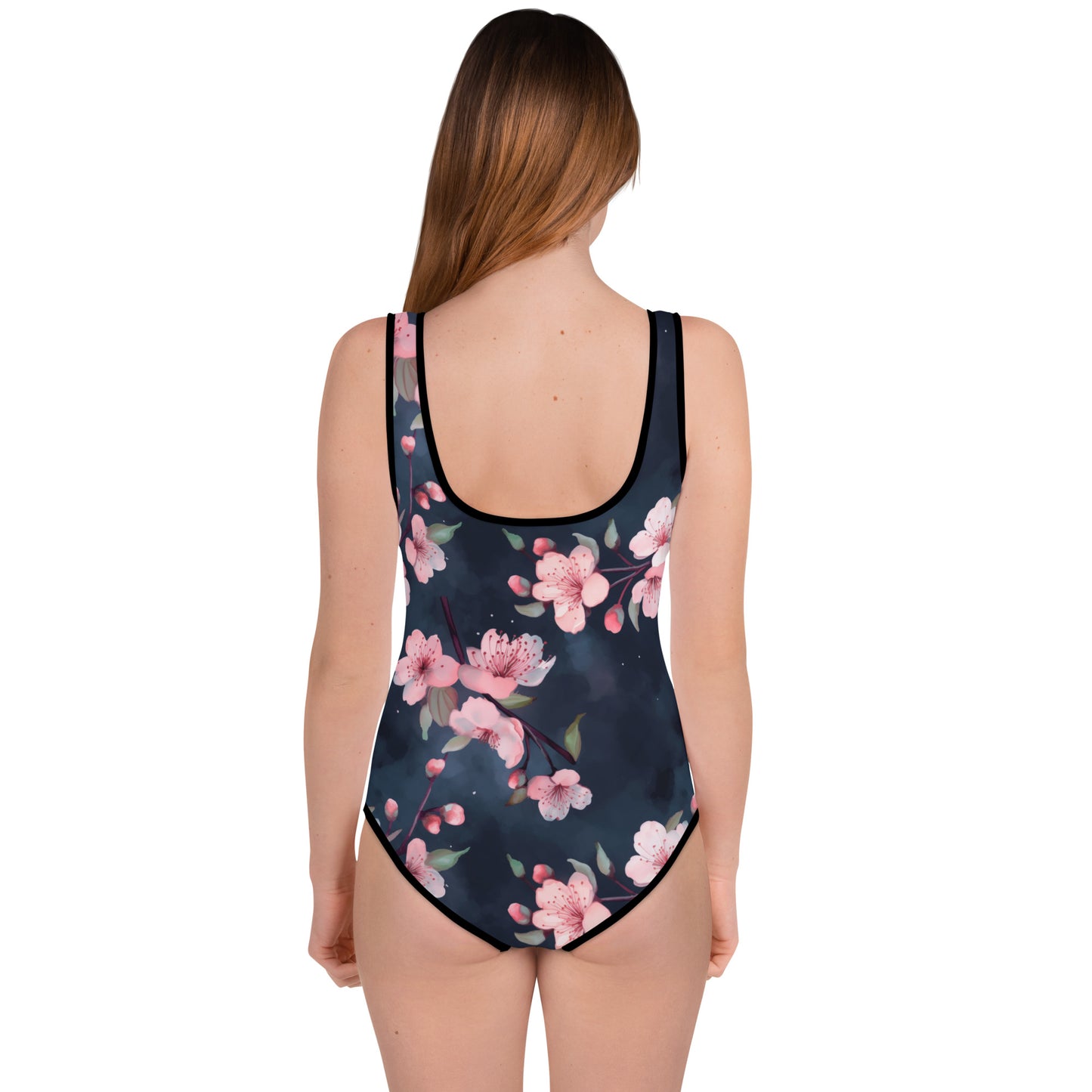 Cherry Blossom Flowers - Dark - Youth Swimsuit