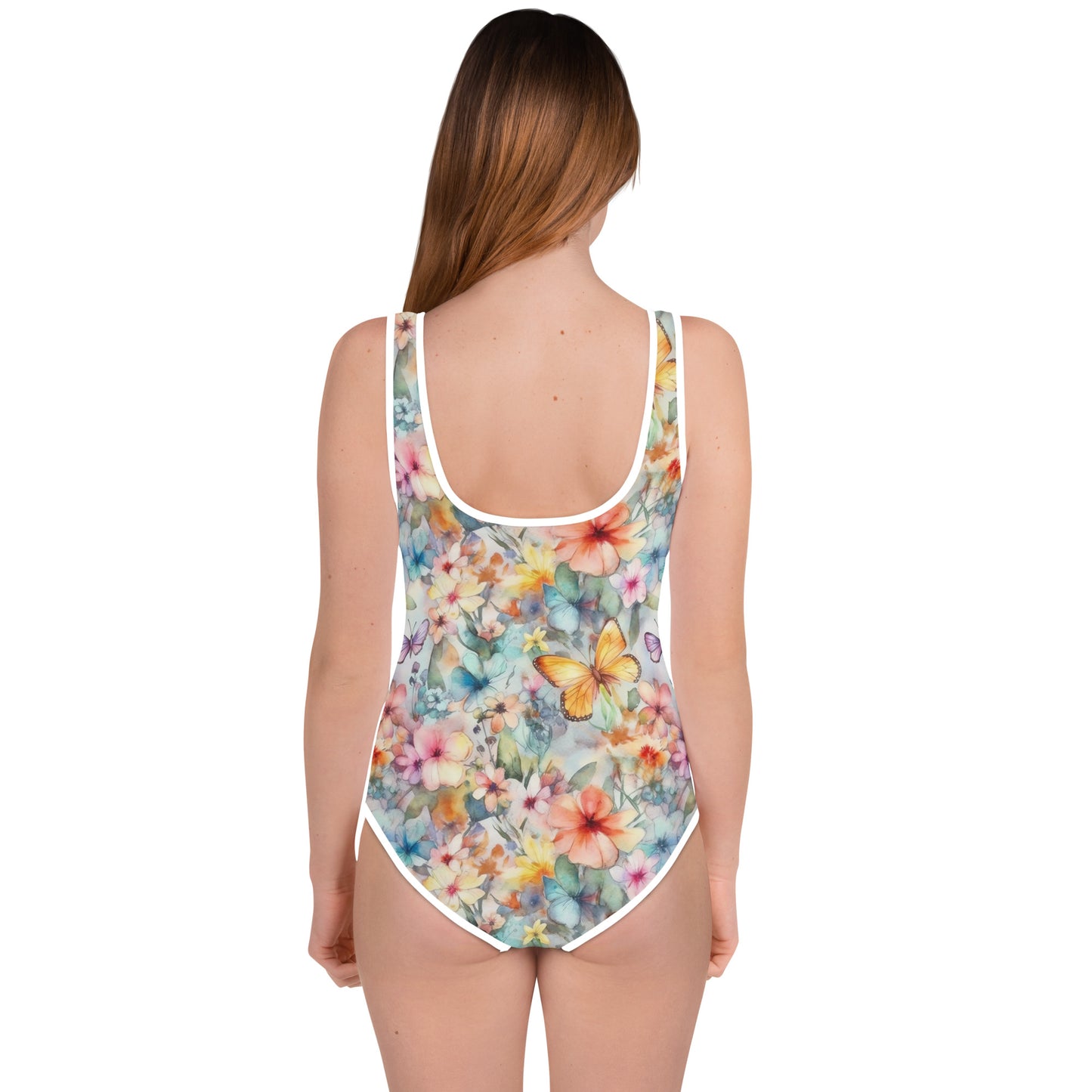 Butterflies and Flowers - Youth Swimsuit