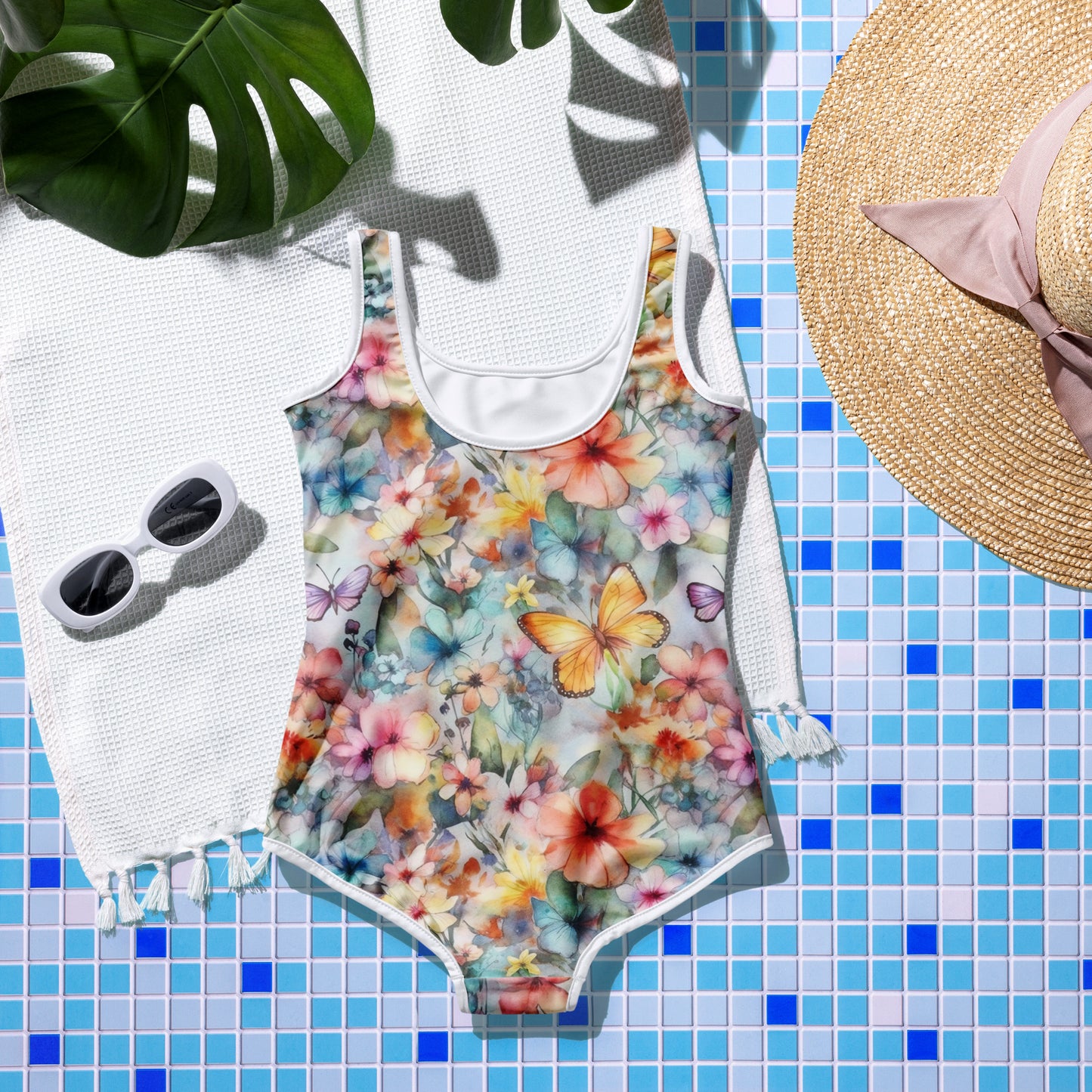 Butterflies and Flowers - Youth Swimsuit