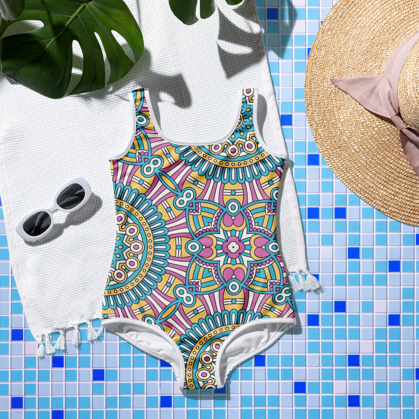 Pink and Blue Mandala - Youth Swimsuit