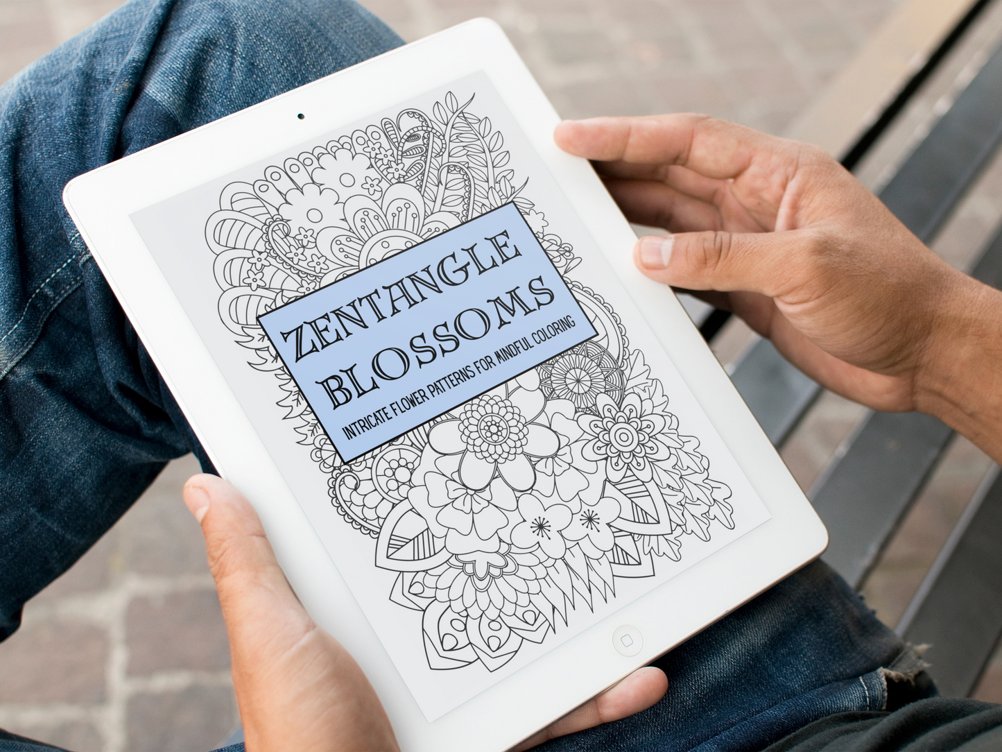 Zentangle Blossoms - Intricate Flower Patterns for Mindful Coloring - Digital Download