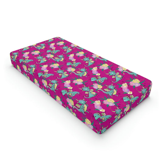 Baby Changing Pad Cover - Dragons Pink