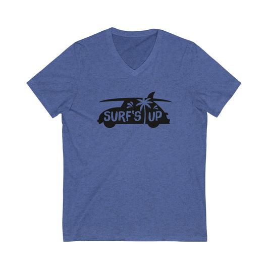 Unisex Jersey Short Sleeve V-Neck Tee - Surf's Up