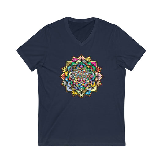Unisex Jersey Short Sleeve V-Neck Tee - Mandala 2