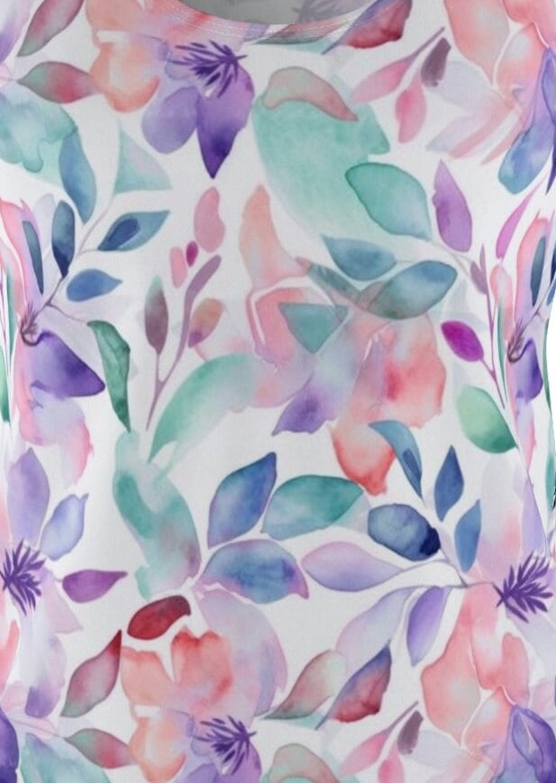 Women's Racerback Dress - Watercolor Flowers 3