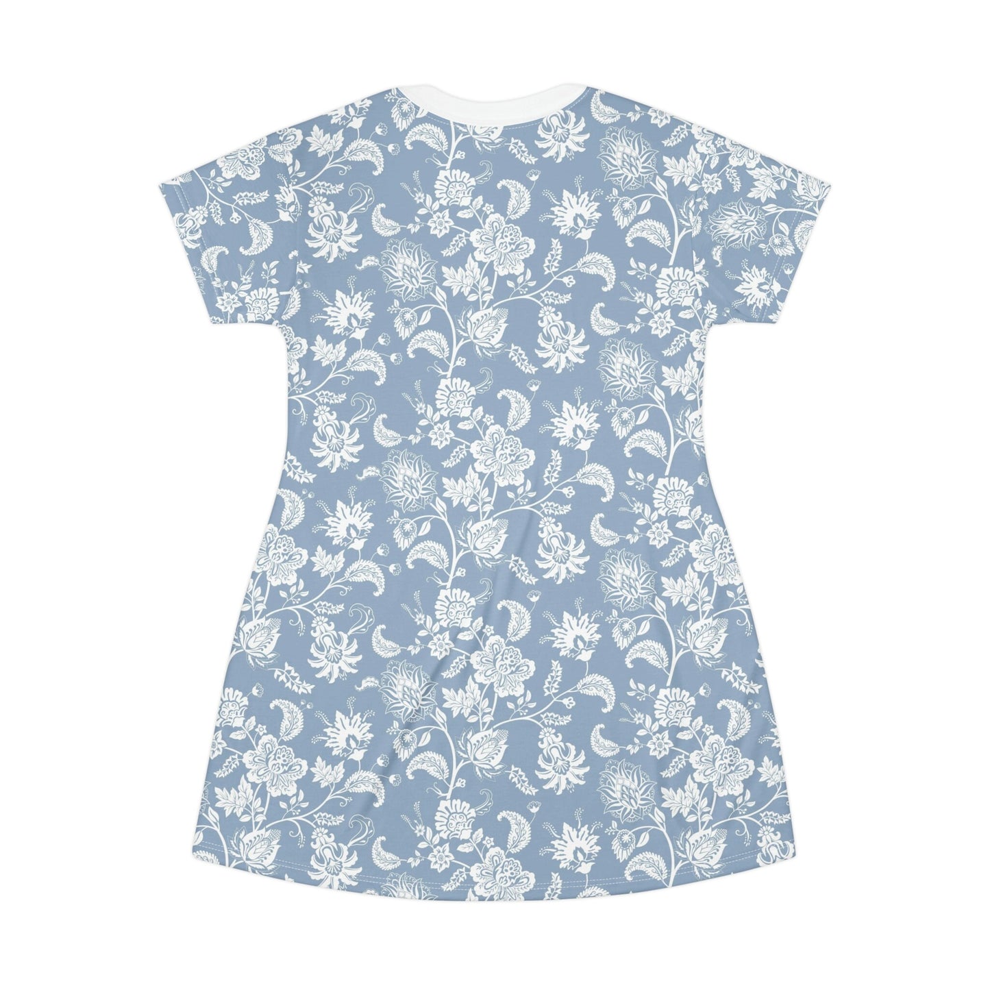 T-Shirt Dress - White Flowers