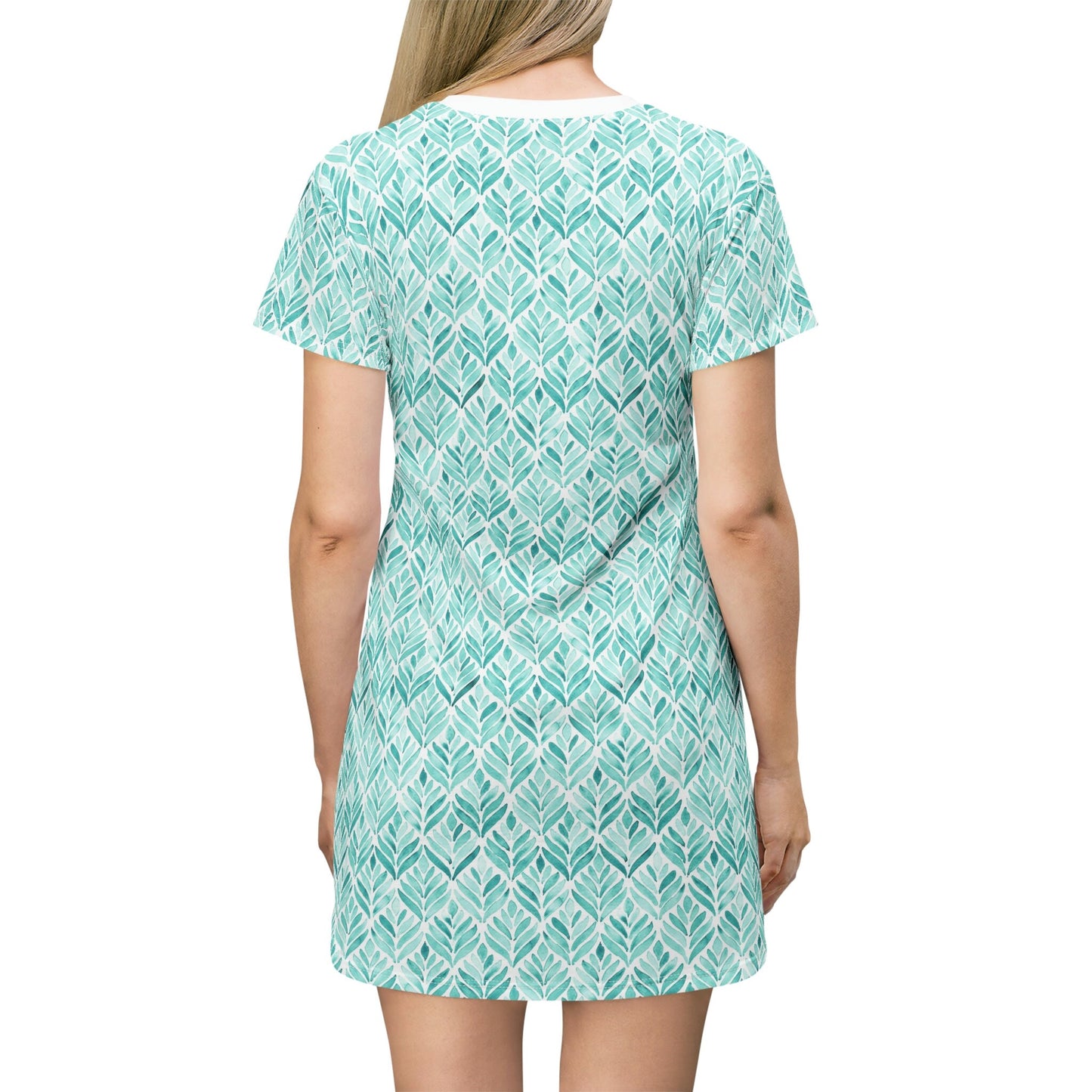 T-Shirt Dress - Turquoise Watercolor