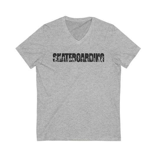 Unisex Jersey Short Sleeve V-Neck Tee - Skateboarding