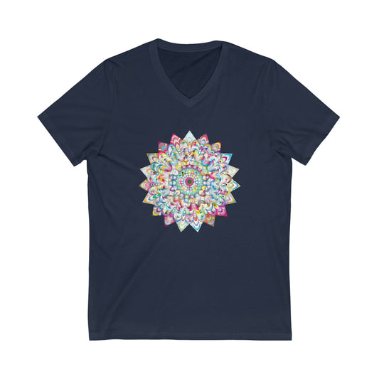 Unisex Jersey Short Sleeve V-Neck Tee - Mandala 3