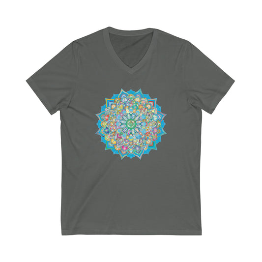 Unisex Jersey Short Sleeve V-Neck Tee - Mandala 1