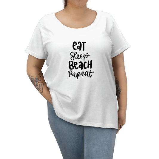 Eat, Sleep, Beach, Repeat - Women's Curvy Tee