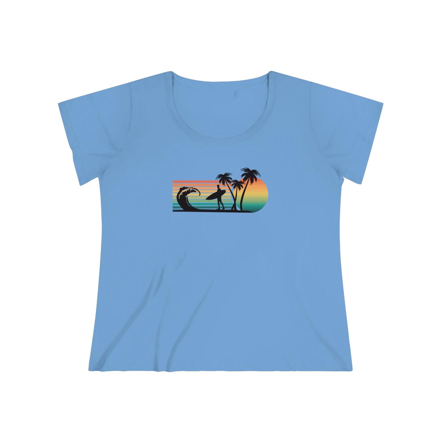 Surfer Silhouette - Women's Curvy Tee