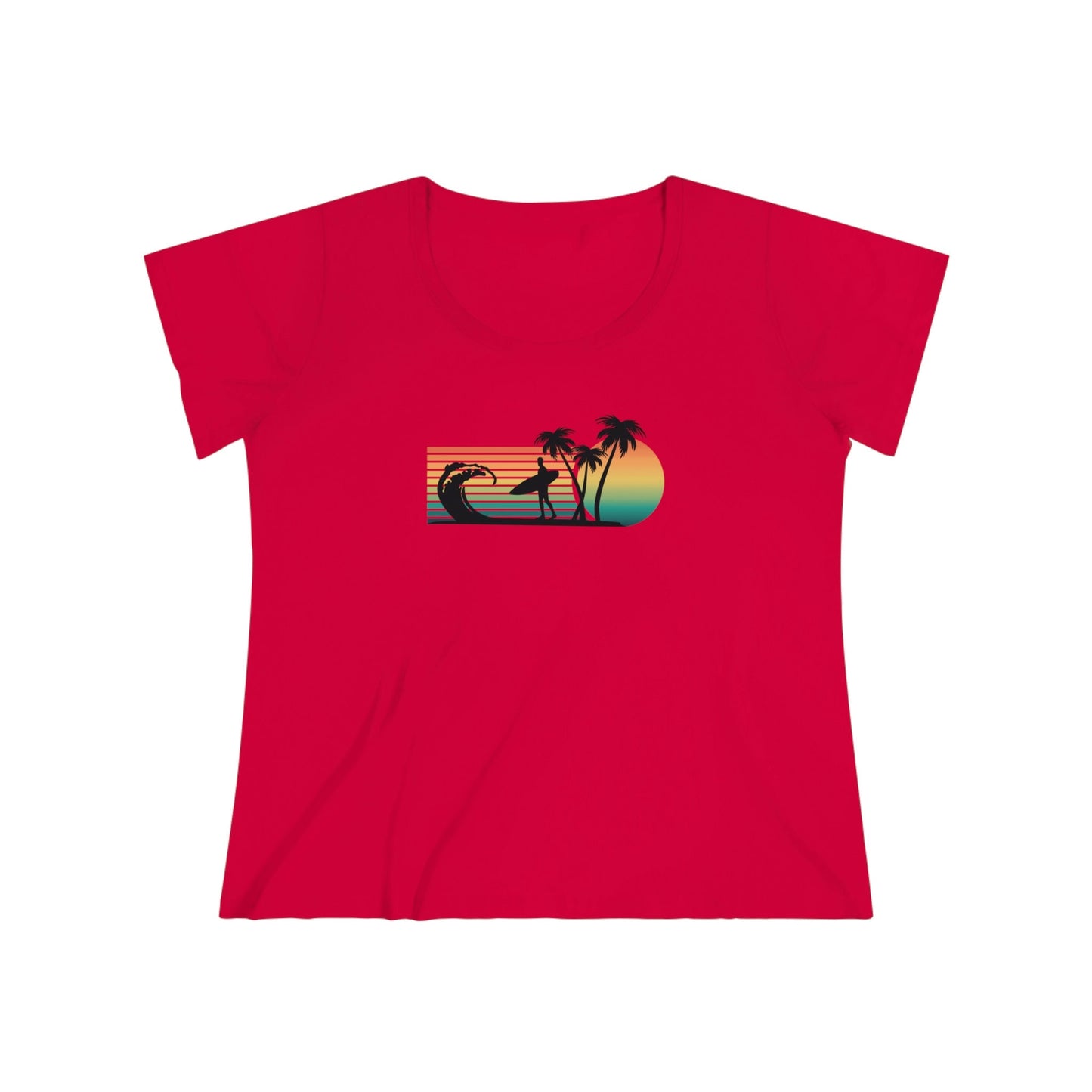 Surfer Silhouette - Women's Curvy Tee