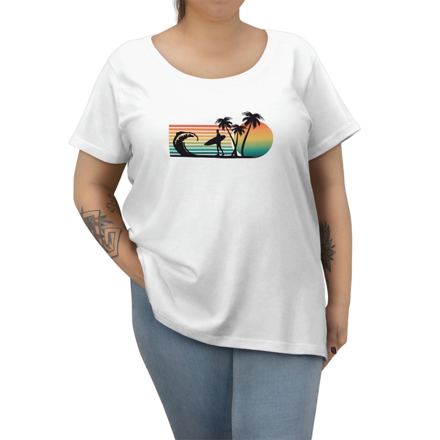 Surfer Silhouette - Women's Curvy Tee
