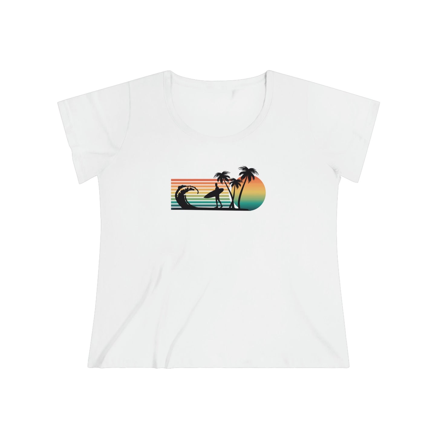 Surfer Silhouette - Women's Curvy Tee