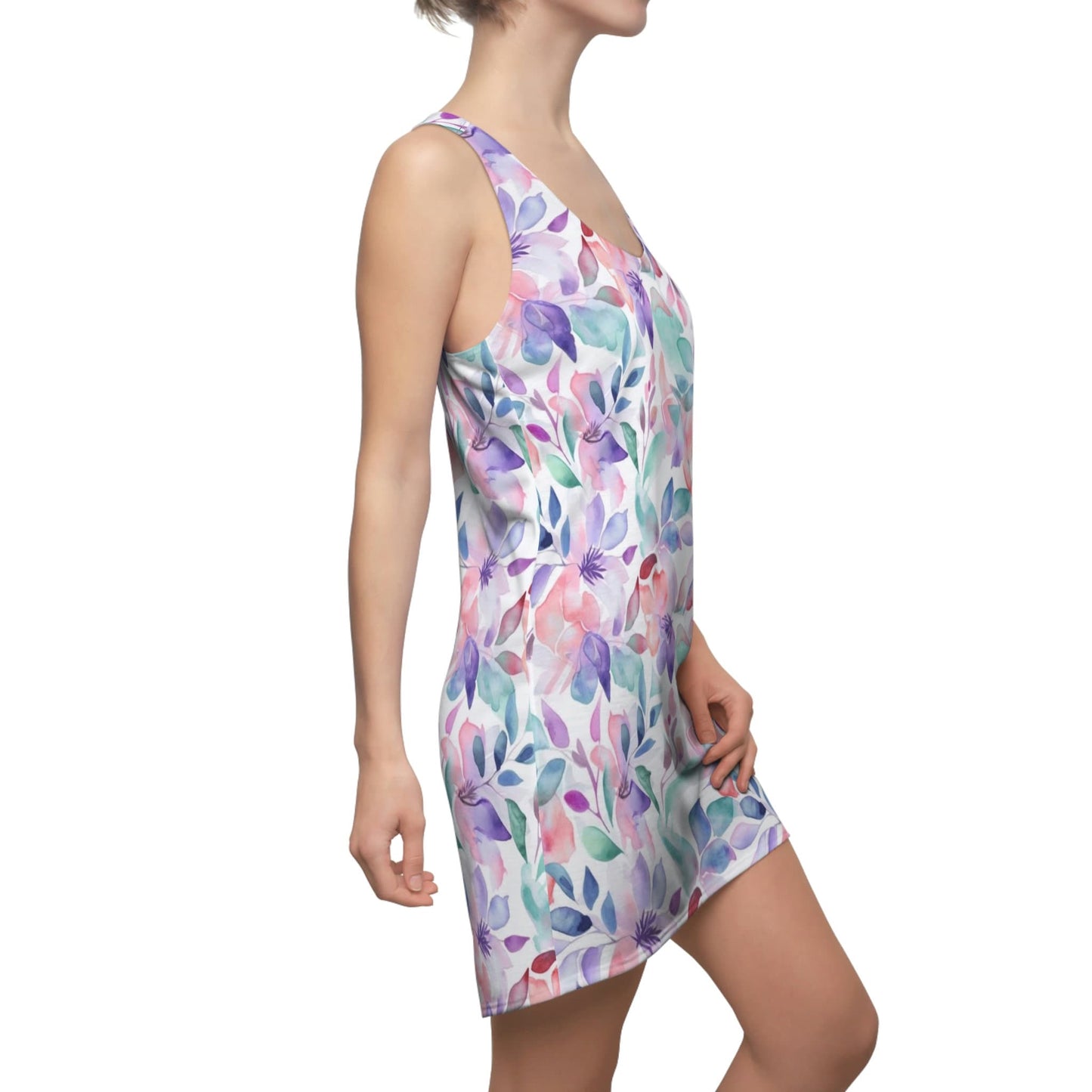 Women's Racerback Dress - Watercolor Flowers 3