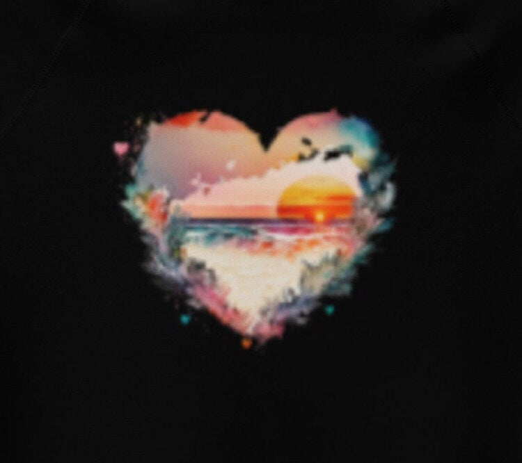 Watercolor Sunset Heart - Authentic, Strong, Brave, Courageous, Worthy, Amazing, Capable, Smart - Youth Rash Guard