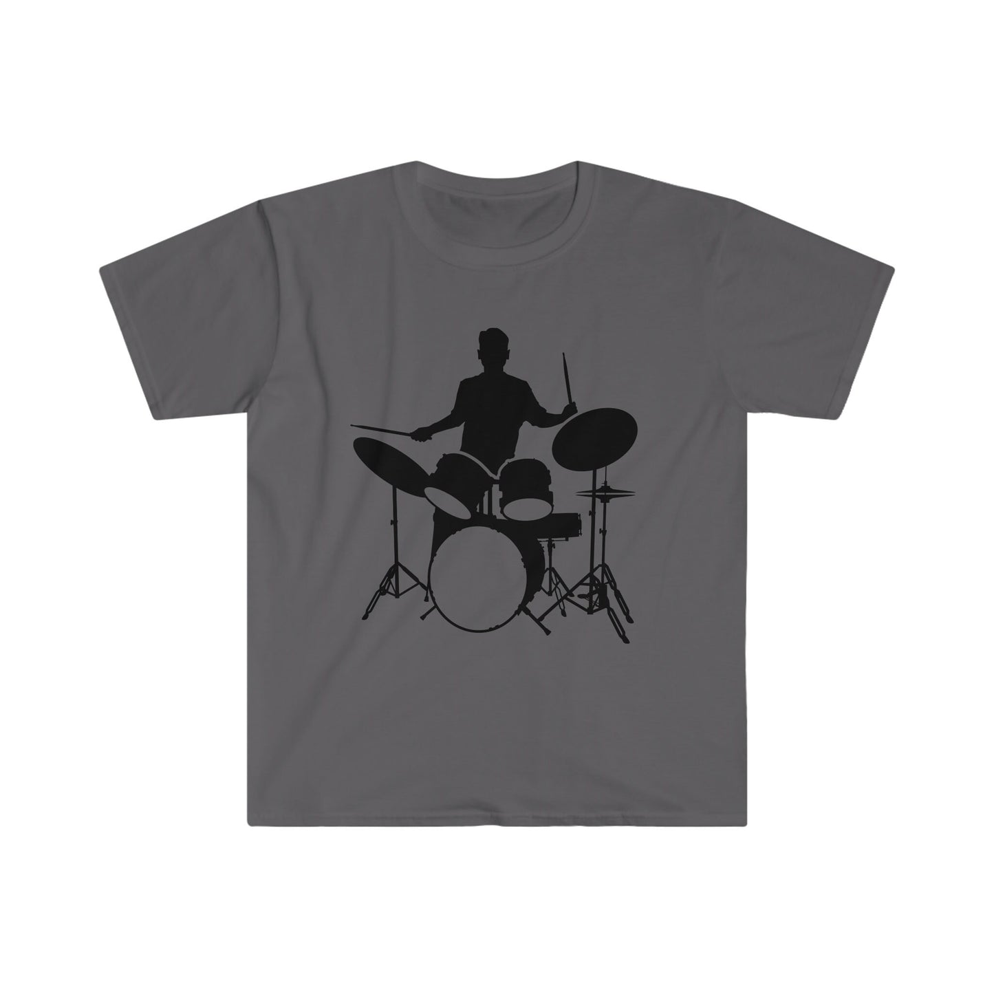 Drummer Silhouette - Drum Set - Unisex Softstyle T-Shirt