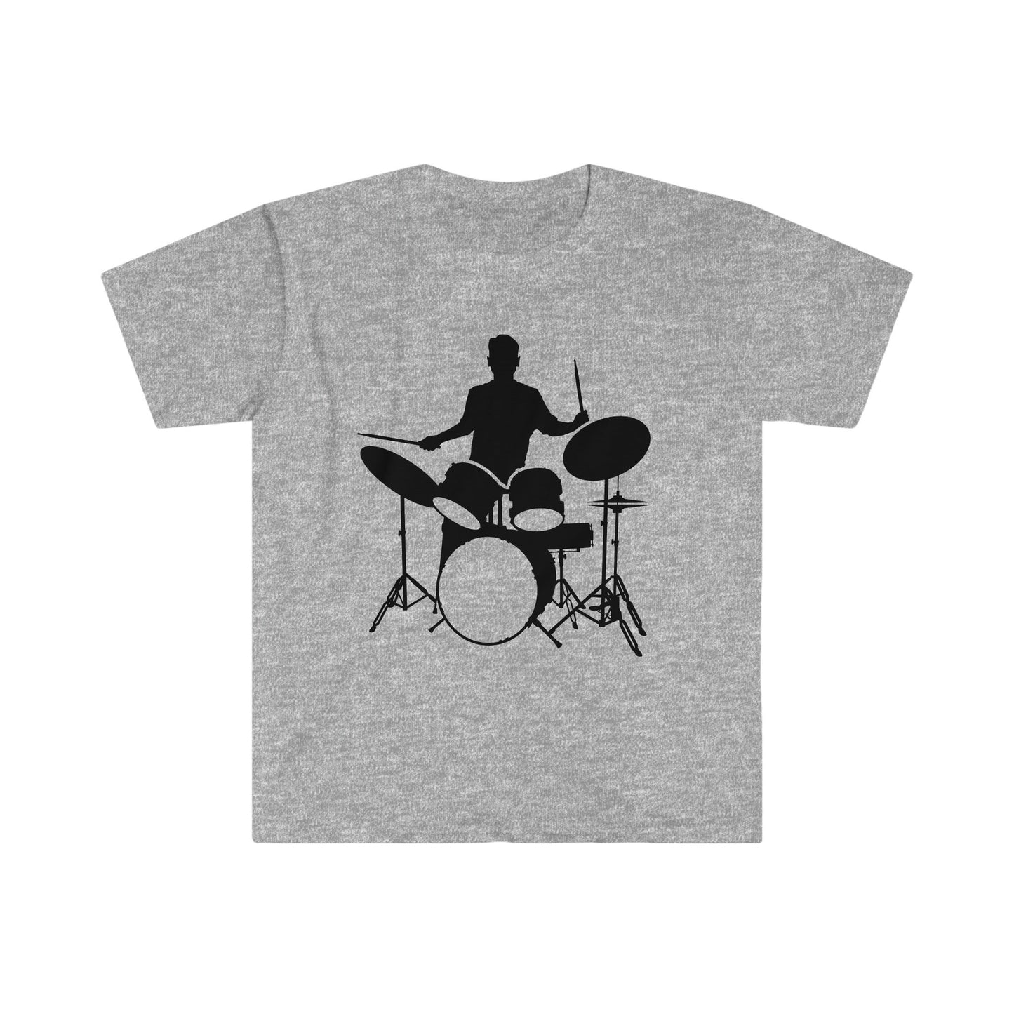 Drummer Silhouette - Drum Set - Unisex Softstyle T-Shirt