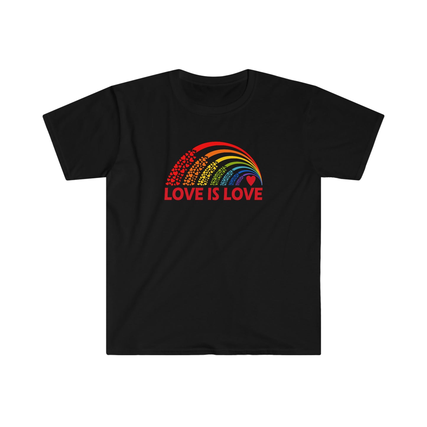 Love is Love - Rainbow Hearts - LGBT - Pride - Rainbow - Unisex Softstyle T-Shirt