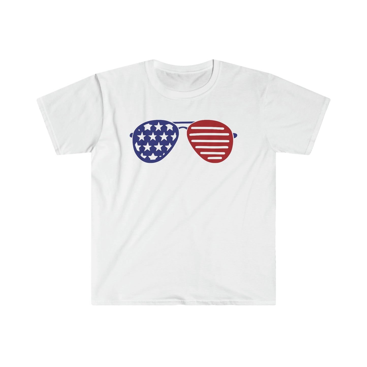 Sunglasses - American Flag - 4th of July - Independence Day - Unisex Softstyle T-Shirt