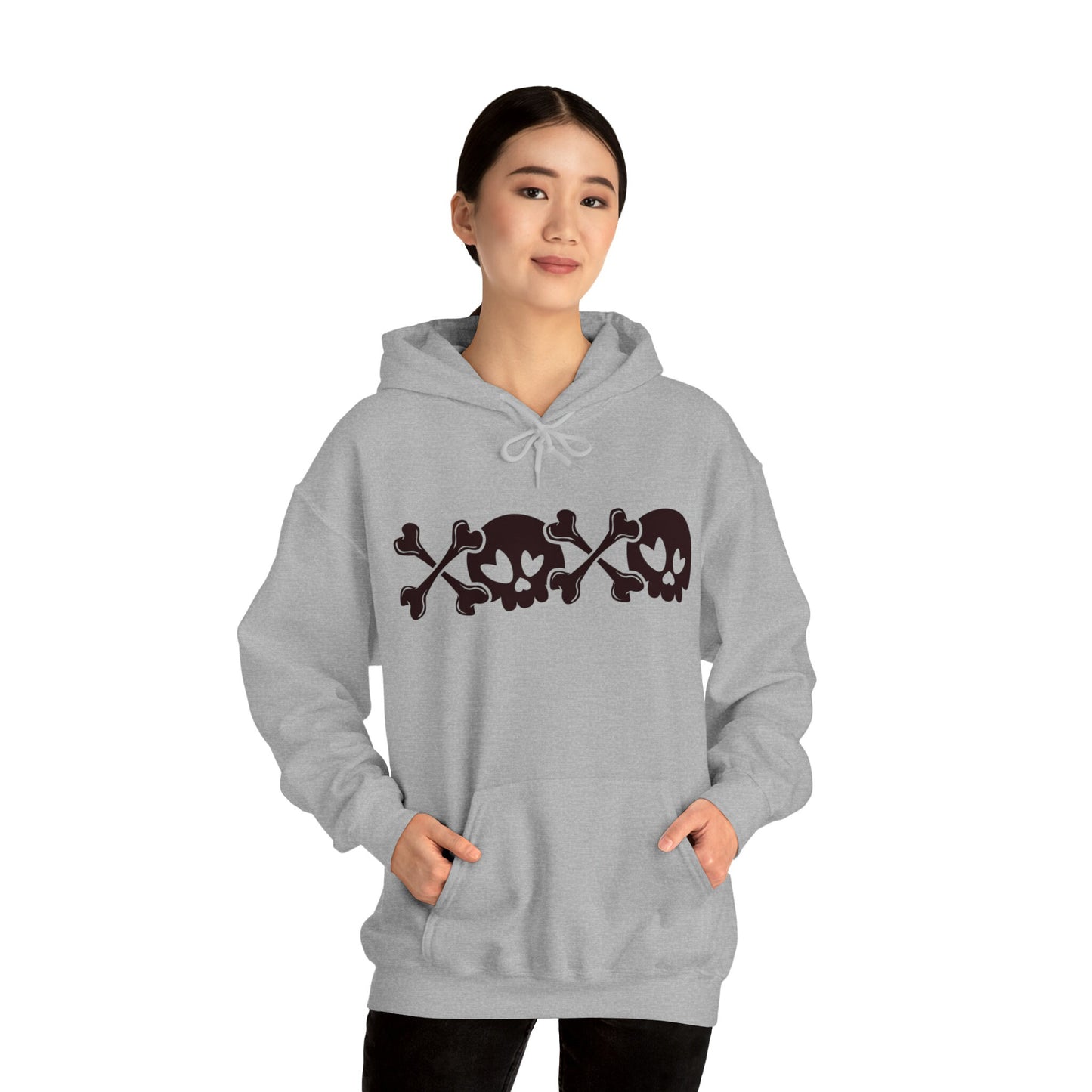 Halloween - Skull - Crossbones - XOXO - Unisex Heavy Blend™ Hooded Sweatshirt