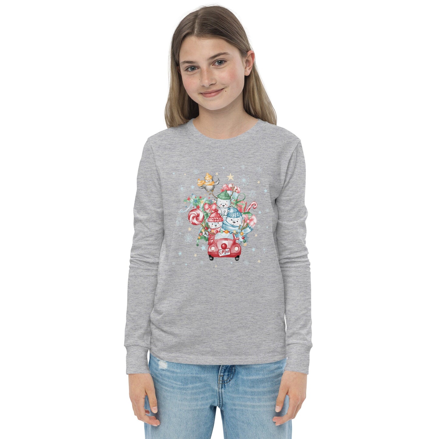 Christmas Car - Youth long sleeve tee