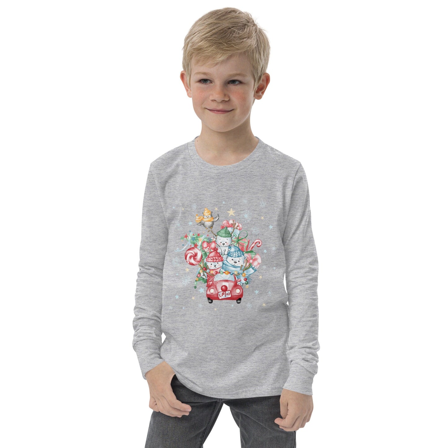 Christmas Car - Youth long sleeve tee