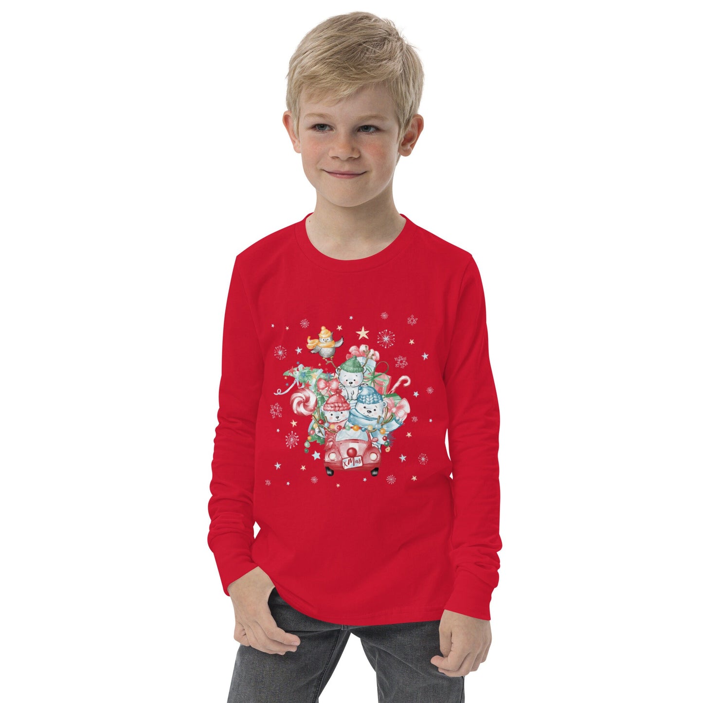 Christmas Car - Youth long sleeve tee