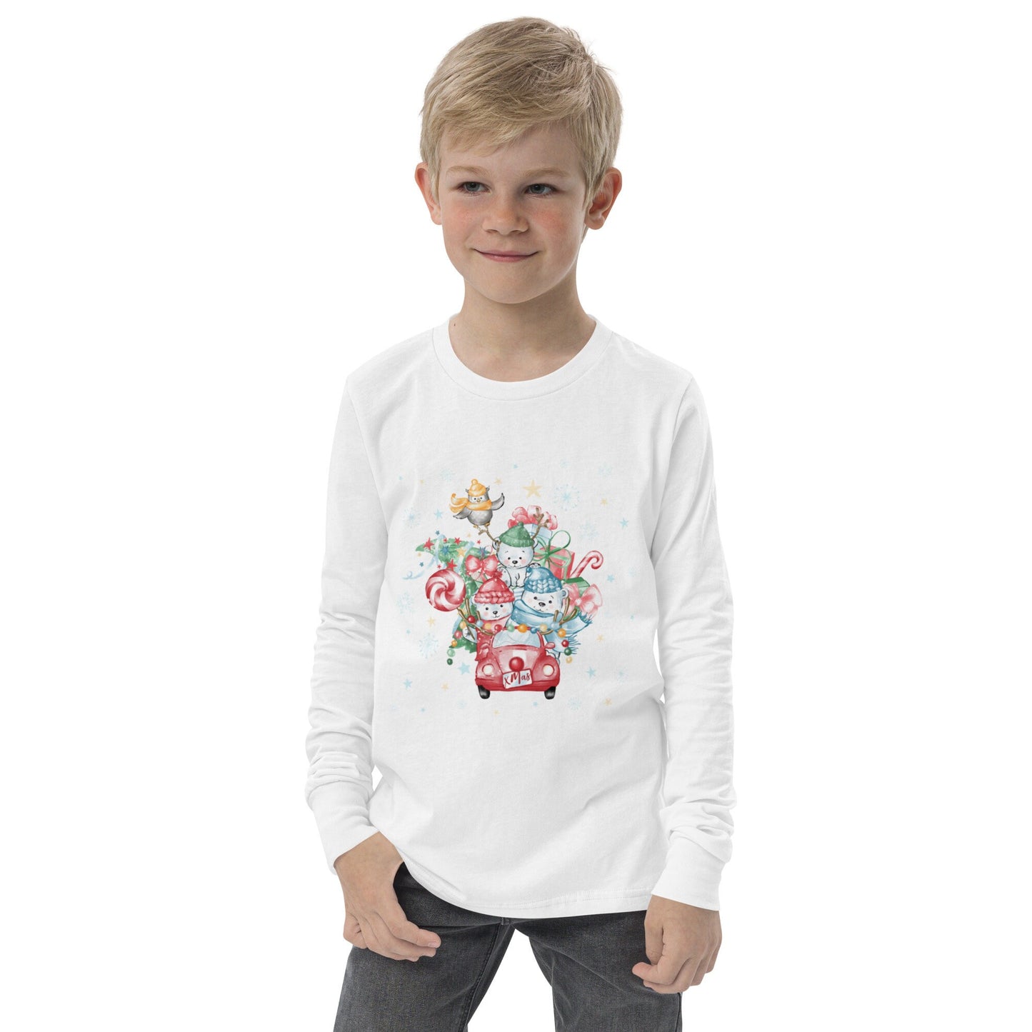 Christmas Car - Youth long sleeve tee