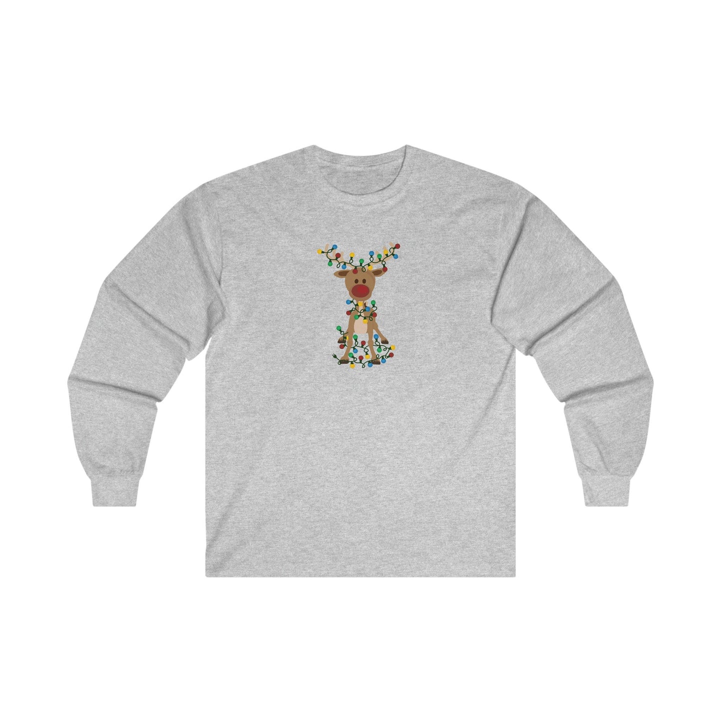 Reindeer Covered in Christmas Lights - Funny Christmas - Ultra Cotton Long Sleeve Tee