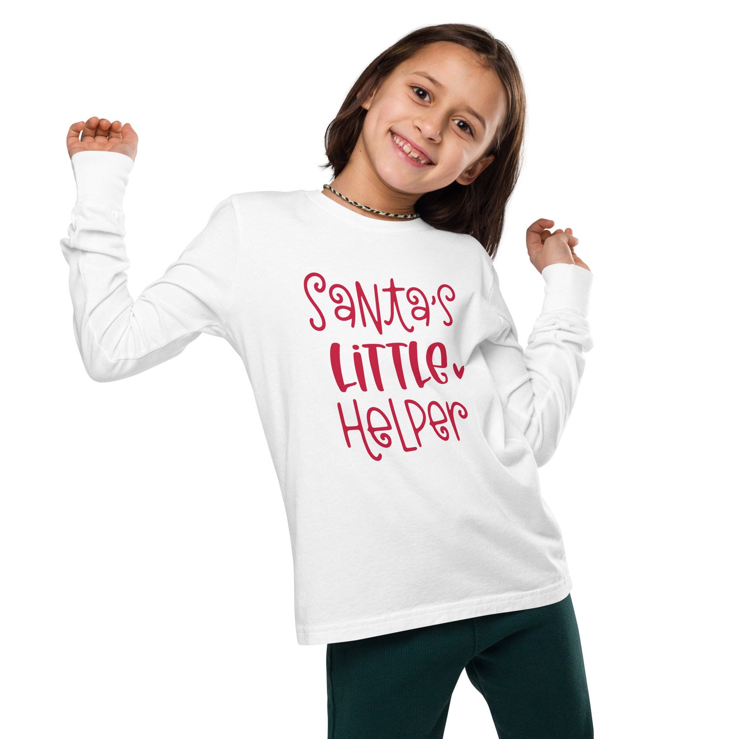 Santa's Little Helper - Funny Christmas - Youth long sleeve tee - Red