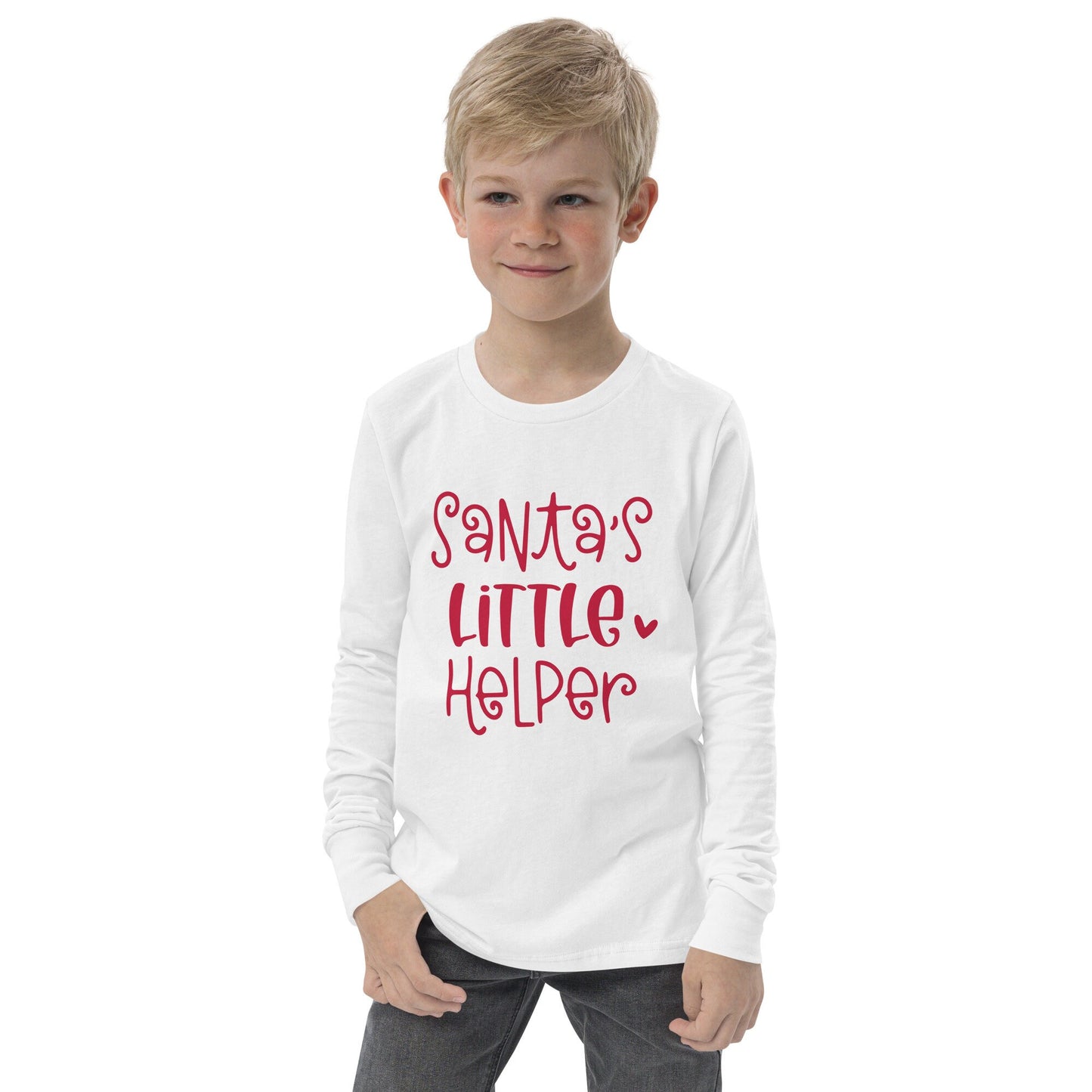 Santa's Little Helper - Funny Christmas - Youth long sleeve tee - Red