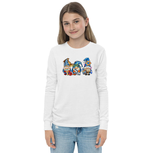 Hanukkah - Adorable Gnomes - Fun Hanukkah Tshirt - Celebrate Hanukkah - Youth long sleeve tee